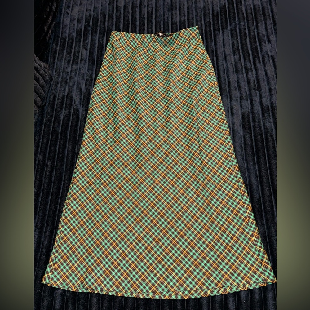 Dressed in LALA Multicolor Plaid A-Line Skirt - Picture 3 of 4